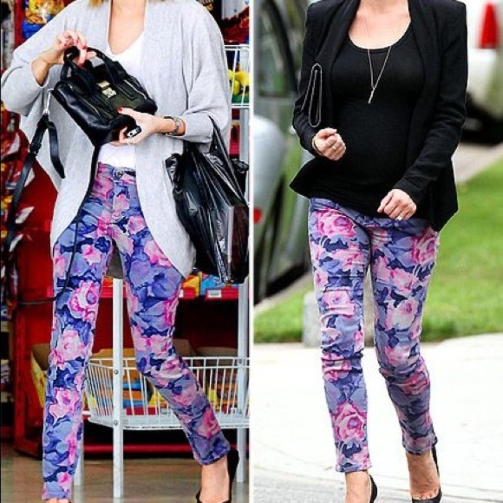 {Joe's Jeans} Pink Floral High Water Skinny Jeans